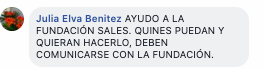 Comentario de donante de Cáncer con Ciencia (Fundación Sales)