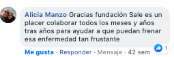 Comentario de donante de Cáncer con Ciencia
