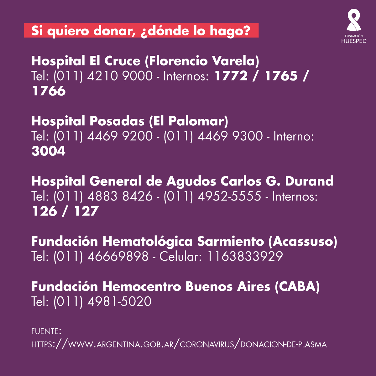 Coronavirus: Donación de plasma en Argentina