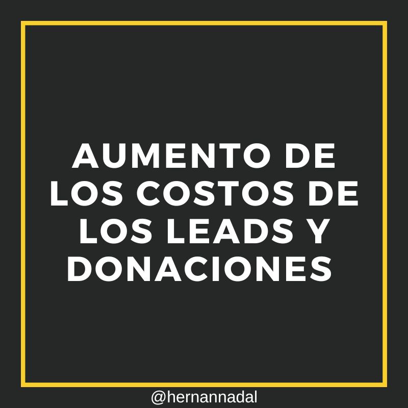 Aumento del costo de los leads y donaciones